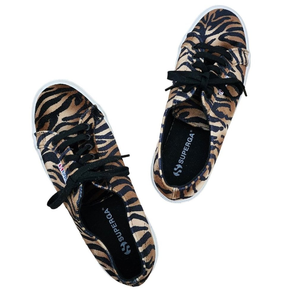 Superga 2750 Animal Tiger Velvet Sneakers 10 Worn Once